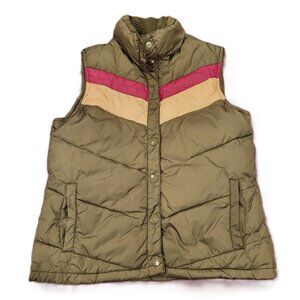 Vintage Old Navy Puffer Vest 70's Inspired Colorblock Size Medium